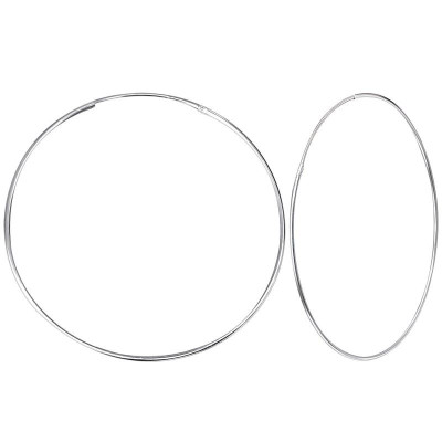 8 cm női ezüst basic nagyon vékony óriás karika fülbevaló