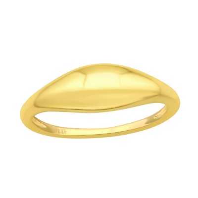 Egyszerű 24k aranyozott ezüst gyűrű - 43266EKW