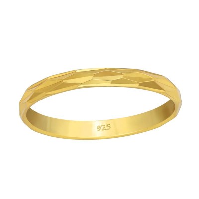 Gyémánt vágott 24k aranyozott ezüst gyűrű - 45804EKW