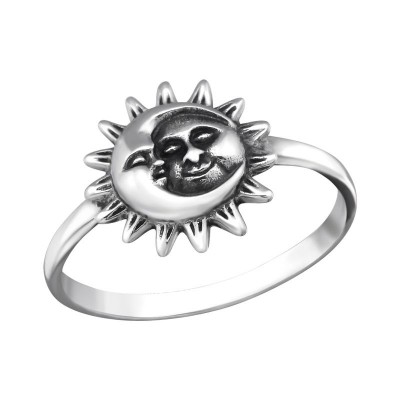 Nap és Hold oxidált ezüst gyűrű - 32298EKW