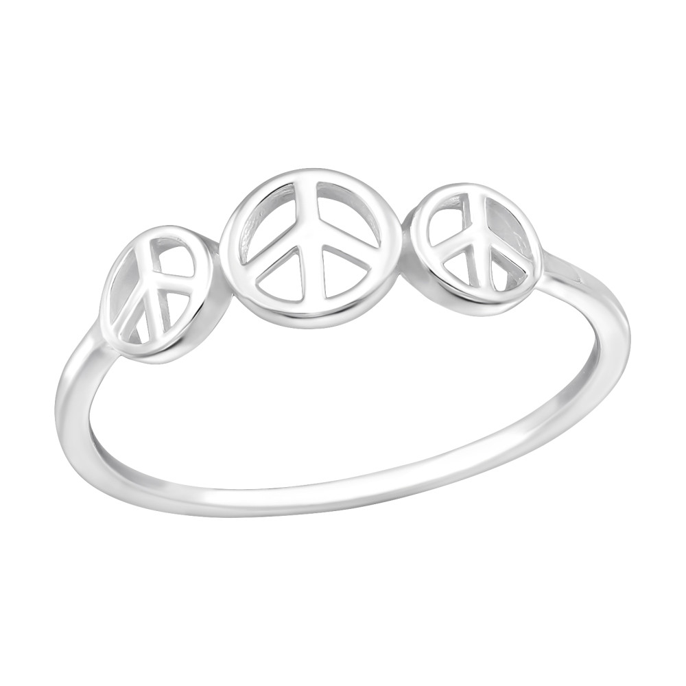 Tripla peace jel ezüst gyűrű