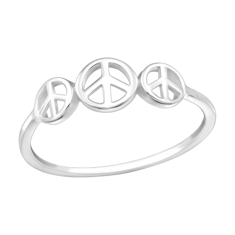 Tripla peace jel ezüst gyűrű