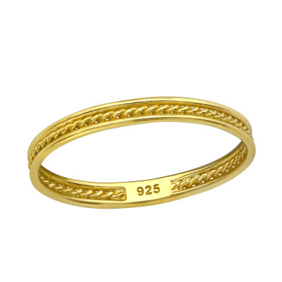 Sodrott 24k aranyozott ezüst gyűrű