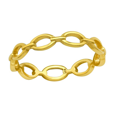 Láncos 24k aranyozott ezüst gyűrű