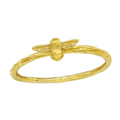 Méh 24k aranyozott ezüst gyűrű