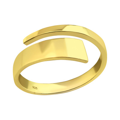 Nyitott modern 24k aranyozott ezüst gyűrű