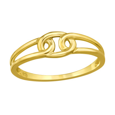 Láncszem 24k aranyozott ezüst gyűrű