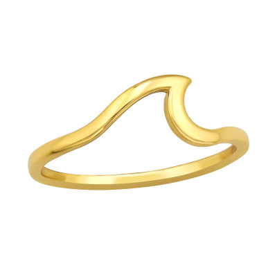 Hullám aranyozott ezüst gyűrű