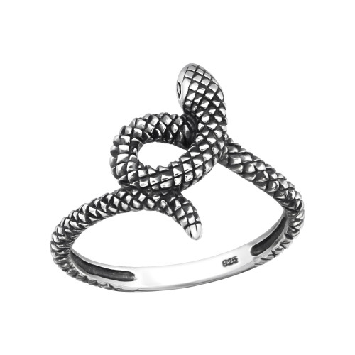 Kígyó oxidált ezüst gyűrű