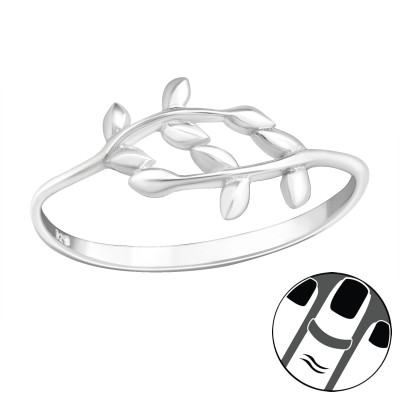 Leveles ezüst midi gyűrű első ujjpercre