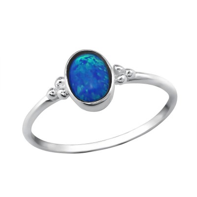 Kék opálos ezüst gyűrű - 30546EKW