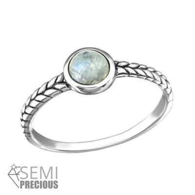 Fonott féldrágaköves ezüst gyűrű - 37130EKW