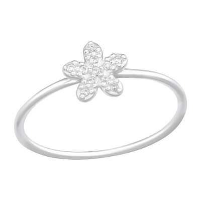 Virág cirkónia köves ezüst gyűrű - 42598EKW