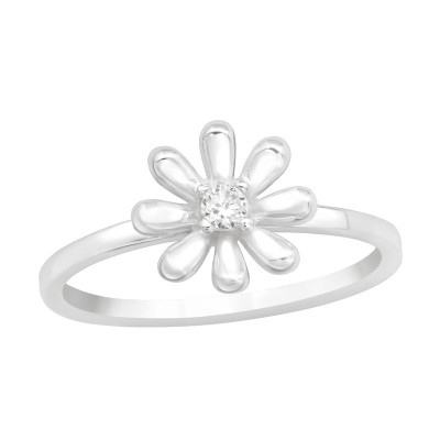 Virág cirkónia köves ezüst gyűrű - 43589EKW