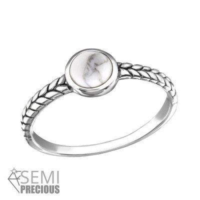 Fehér köves ezüstgyűrű - 34653EKW