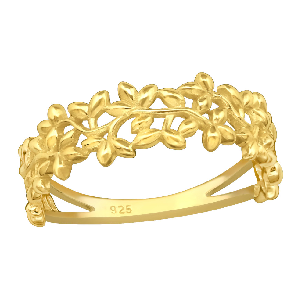 Levelek 24k aranyozott ezüst gyűrű Levelek 24k aranyozott ezüst gyűrű