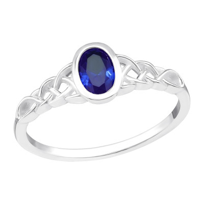 Csodálatos kék cirkónia köves ezüst gyűrű