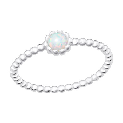 Pontozott opálos ezüst gyűrű