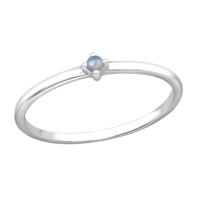 Mini opál színű köves női 925 ezüst gyűrű