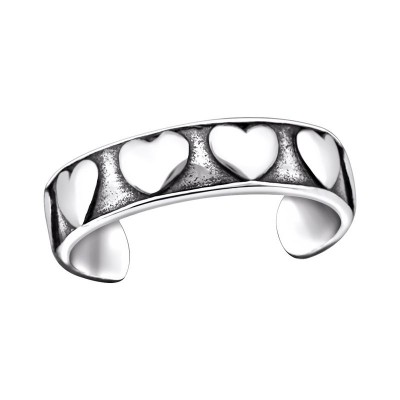 Szív mintás ezüst lábujjgyűrű - 29406EKW