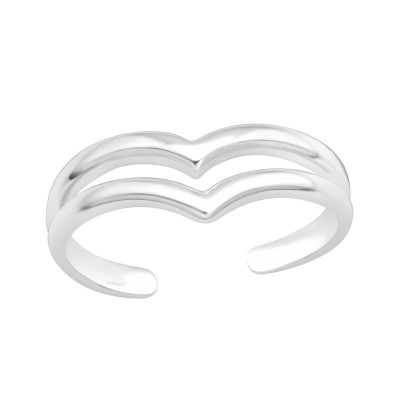 Dupla szív forma ezüst lábujjgyűrű - 41639EKW