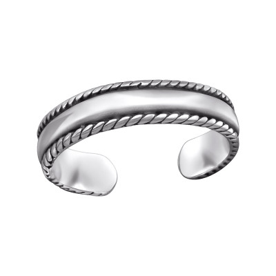 Pontozott oxidált ezüst lábujjgyűrű