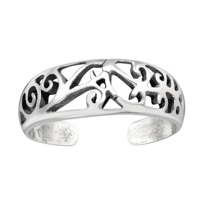 Antik mintás oxidált ezüst lábujjgyűrű Antik mintás oxidált ezüst lábujjgyűrű