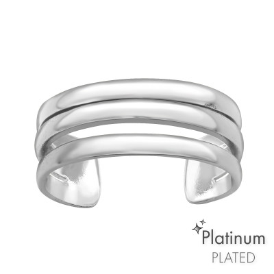 Hármas platinum bevonatú női lábujjgyűrű 925 ezüst