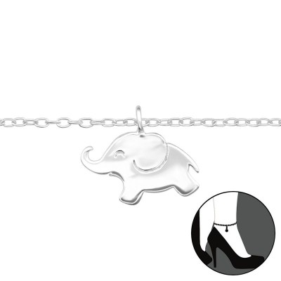 Elefánt ezüst medálos bokalánc, láncos - 43402EKW