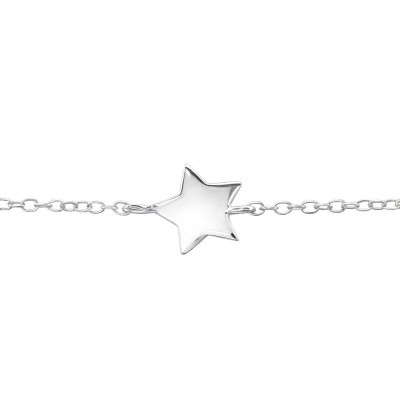 Csillag ezüst karkötő, láncos - 22620EKW