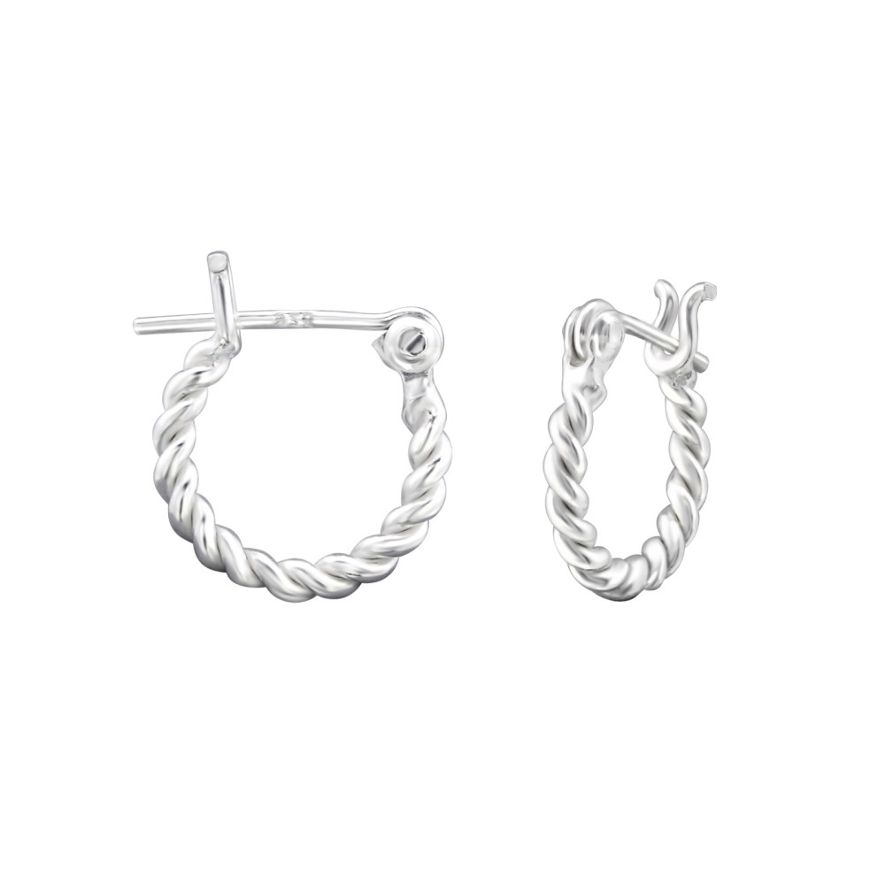 2 mm x 12 mm ezüst bali dizájn karika fülbevaló
