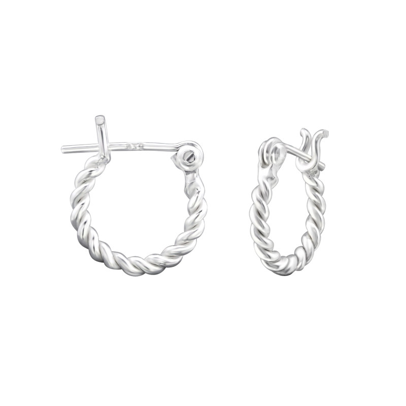 2 mm x 12 mm ezüst bali dizájn karika fülbevaló