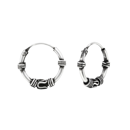 2 mm x 12 mm ezüst bali dizájn karika fülbevaló 2 mm x 12 mm ezüst bali dizájn karika fülbevaló