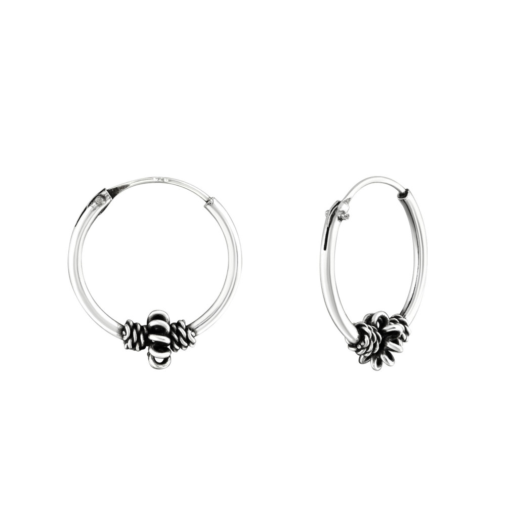 1.2 mm x 14 mm ezüst bali dizájn karika fülbevaló 1.2 mm x 14 mm ezüst bali dizájn karika fülbevaló