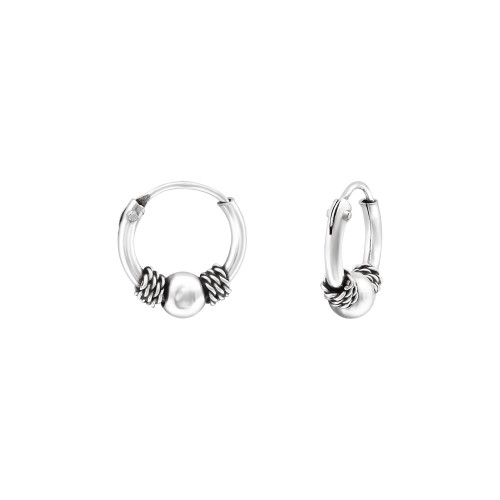 1.2 mm x 10 mm ezüst bali dizájn karika fülbevaló 1.2 mm x 10 mm ezüst bali dizájn karika fülbevaló