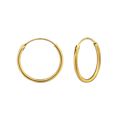 Alap 24k aranyozott ezüst karika fülbevaló, 1.2 mm x 16 mm Alap 24k aranyozott ezüst karika fülbevaló, 1.2 mm x 16 mm
