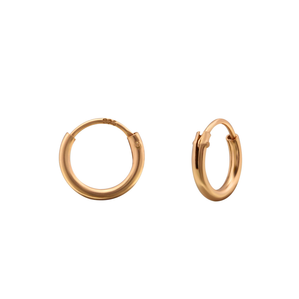 8 mm alap 18k rózsa aranyozott ezüst karika fülbevaló
