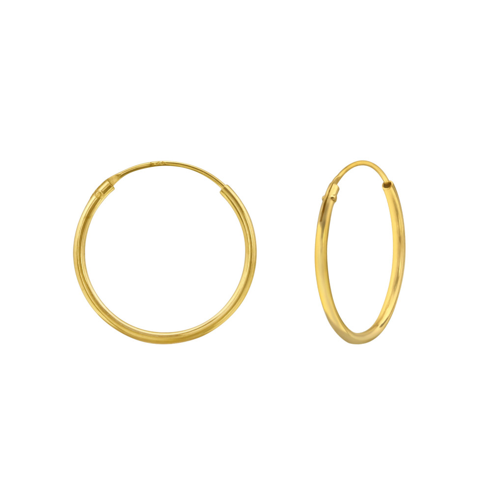 Alap 24k aranyozott ezüst karika fülbevaló, 1.2 mm x 18 mm