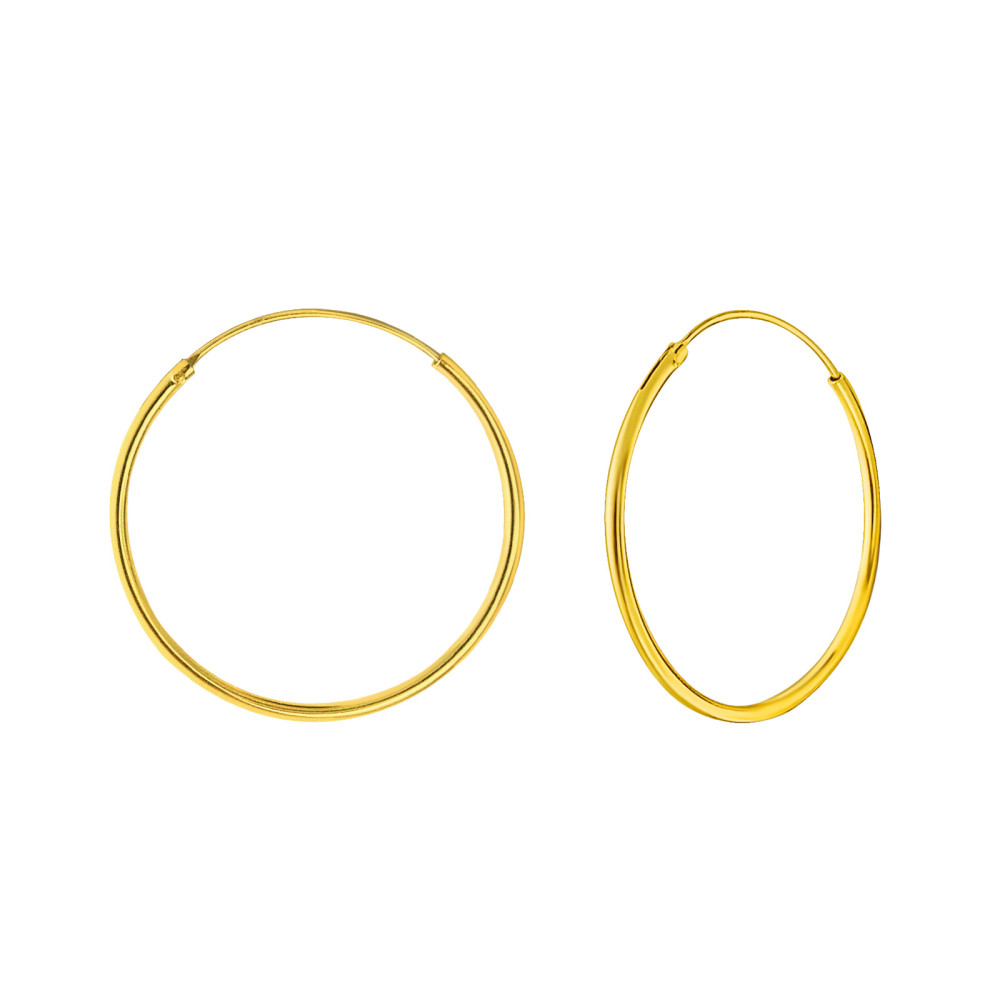 2.5 cm 24k aranyozott alap 925 ezüst karika fülbevaló