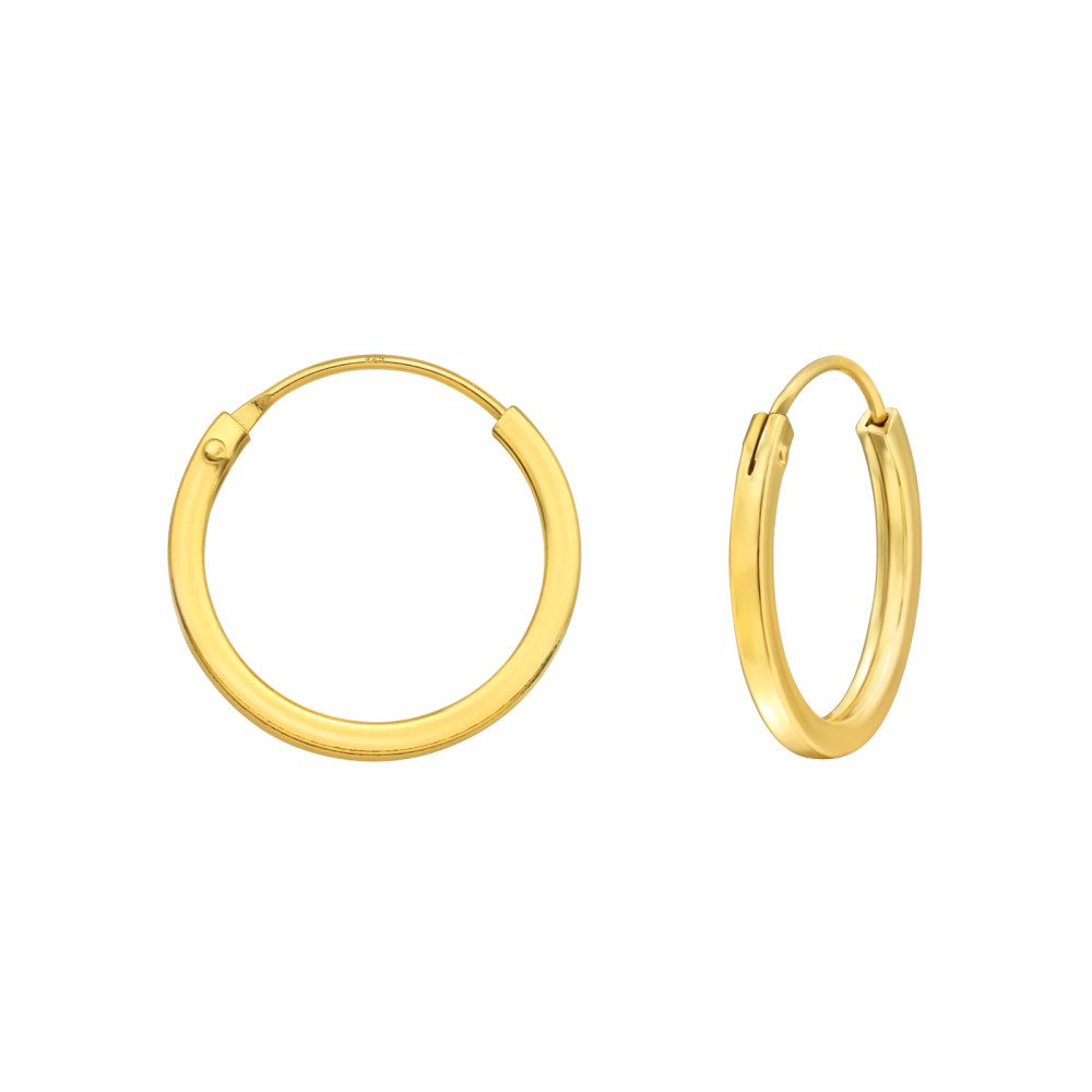 Alap 24k aranyozott ezüst karika fülbevaló, 1.5 mm x 16 mm Alap 24k aranyozott ezüst karika fülbevaló, 1.5 mm x 16 mm