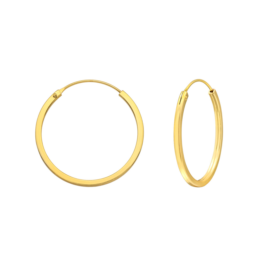 Alap 24k aranyozott ezüst karika fülbevaló, 1.5 mm x 25 mm Alap 24k aranyozott ezüst karika fülbevaló, 1.5 mm x 25 mm