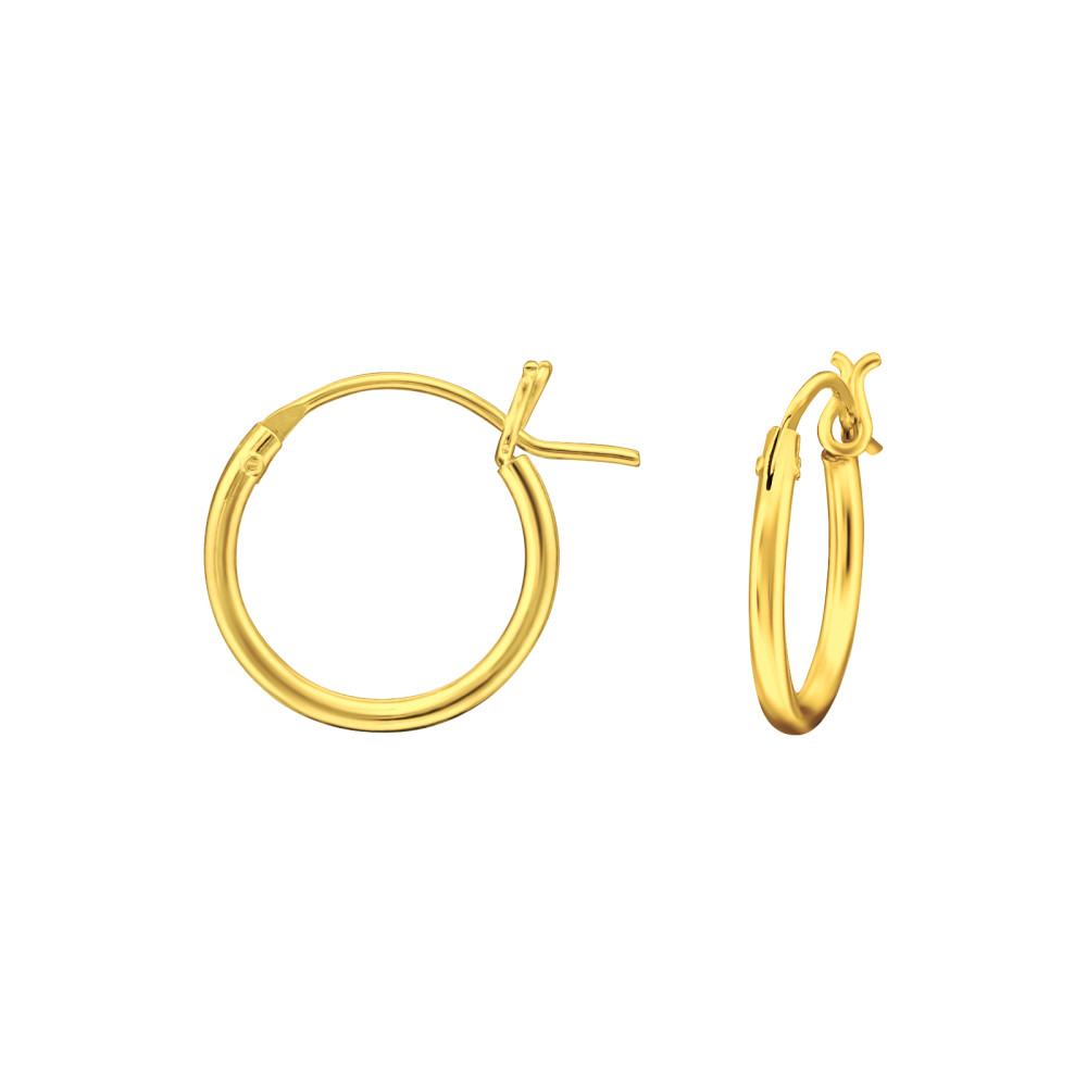 Alap 24k aranyozott ezüst karika fülbevaló, 1.2 mm x 12 mm Alap 24k aranyozott ezüst karika fülbevaló, 1.2 mm x 12 mm