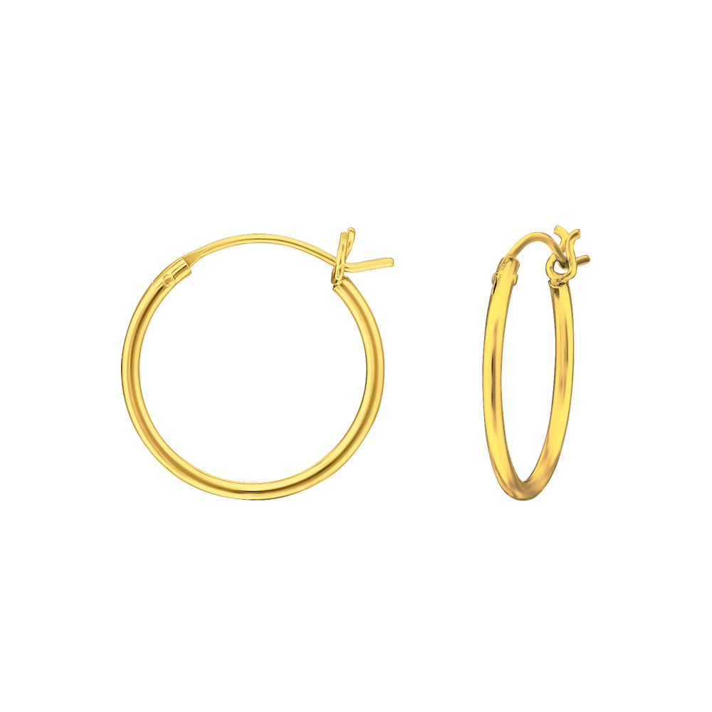 Alap 24k aranyozott ezüst karika fülbevaló, 1.2 mm x 16 mm, pattentos Alap 24k aranyozott ezüst karika fülbevaló, 1.2 mm x 16 mm, pattentos