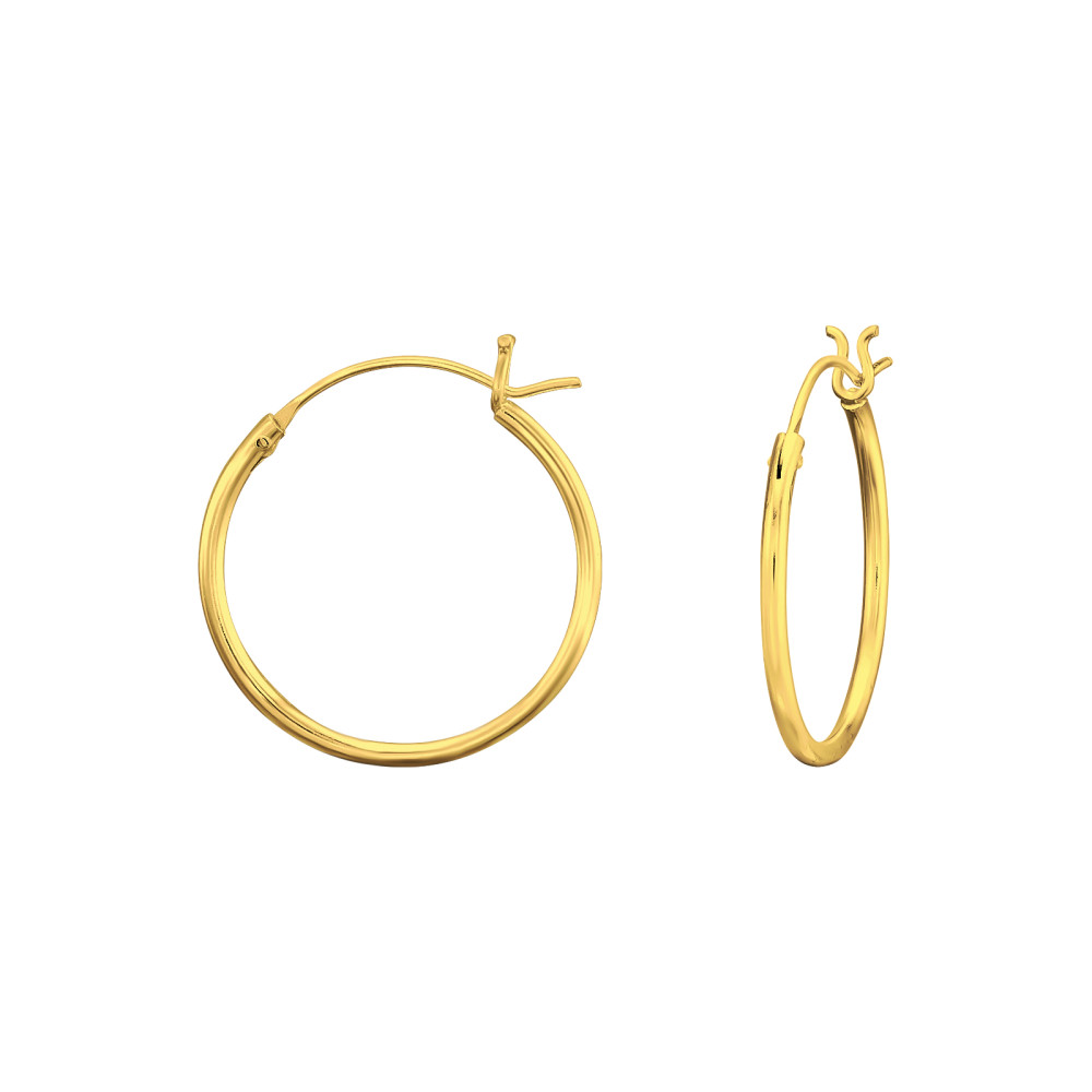 Alap 24k aranyozott ezüst karika fülbevaló, 1.2 mm x 18 mm, pattentzáras Alap 24k aranyozott ezüst karika fülbevaló, 1.2 mm x 18 mm, pattentzáras
