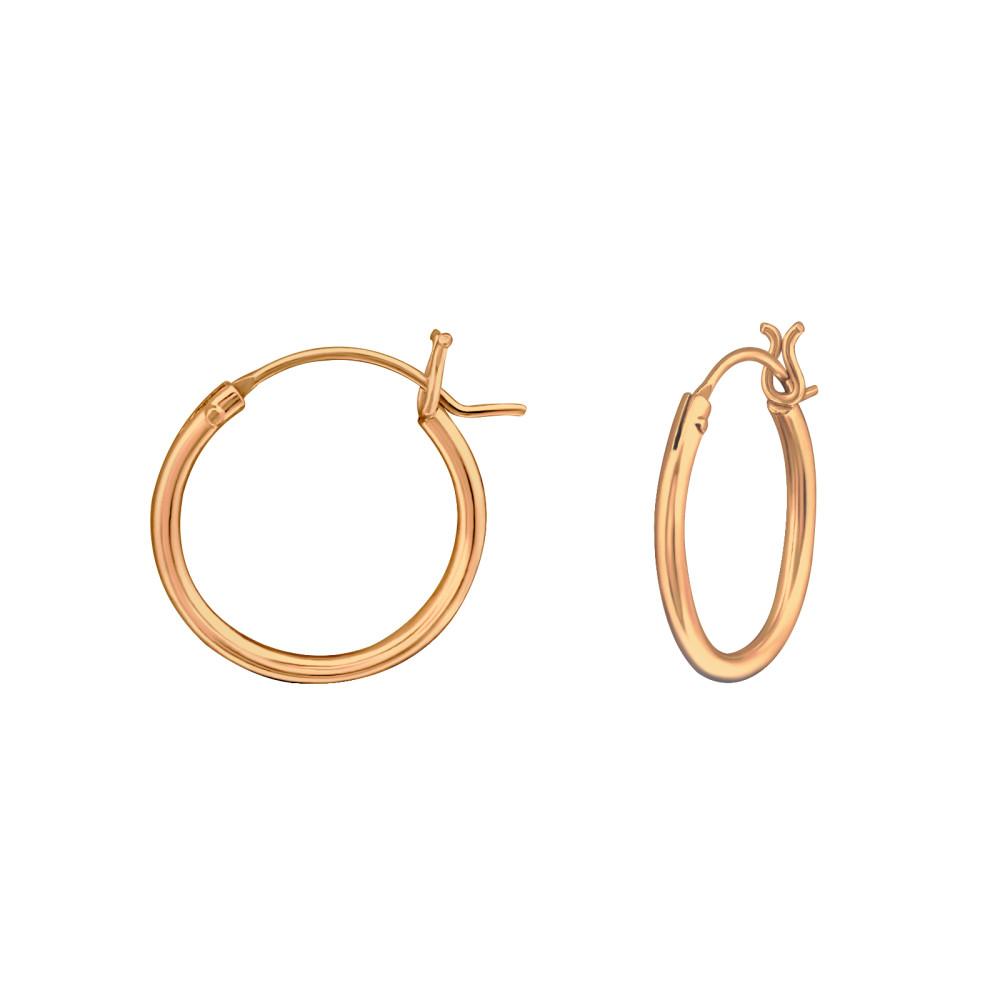1.2 mm x 14 mm 18k rózsa aranyozott francia kapcsos ezüst karika fülbevaló 1.2 mm x 14 mm 18k rózsa aranyozott francia kapcsos ezüst karika fülbevaló