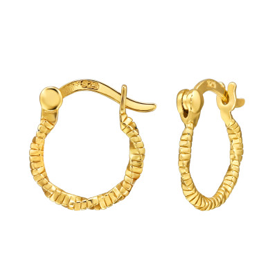 Kígyós 24k aranyozott 925 ezüst karika fülbevaló