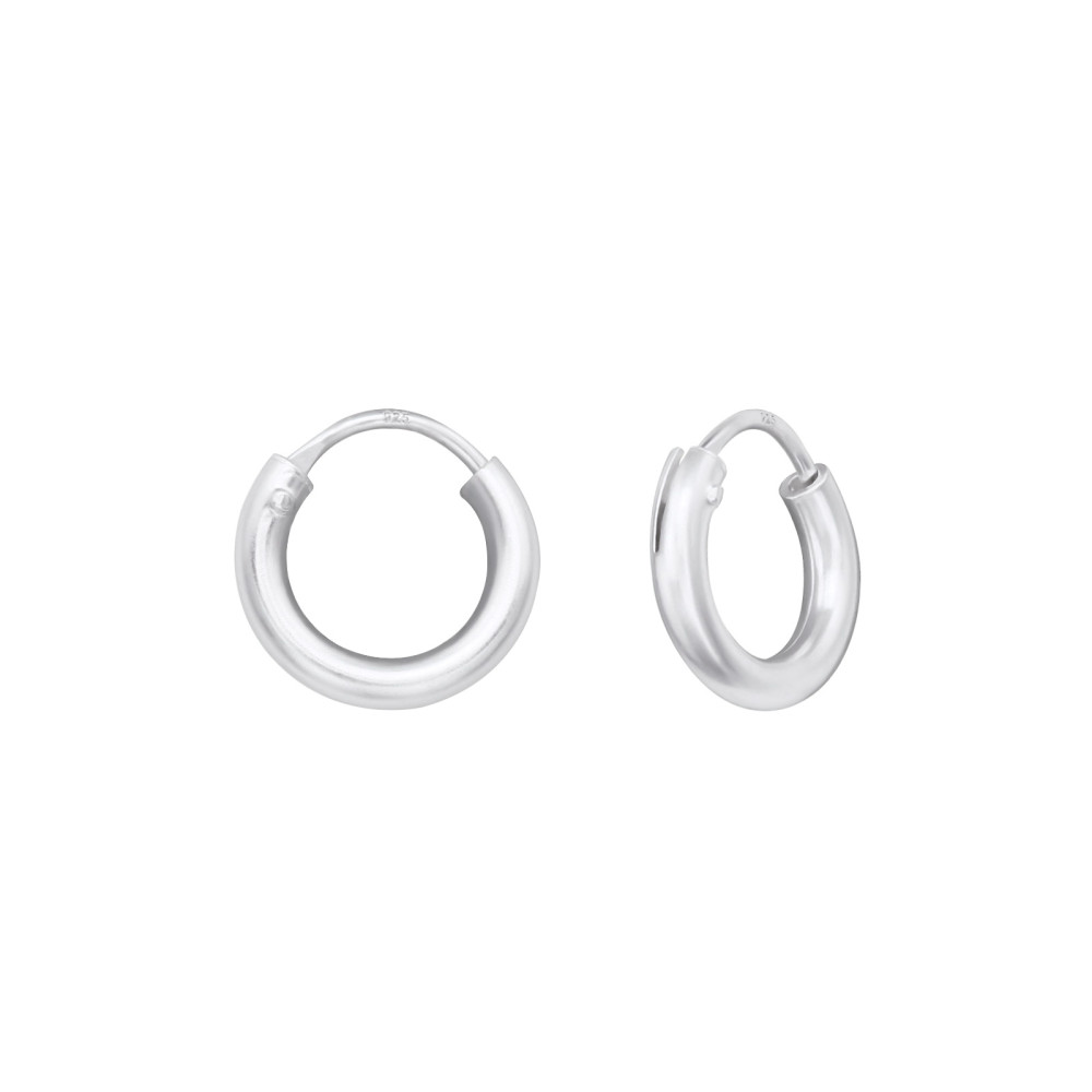 Alap ezüst karika fülbevaló - 10 mm
