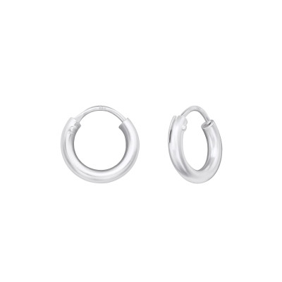 Alap ezüst karika fülbevaló - 10 mm