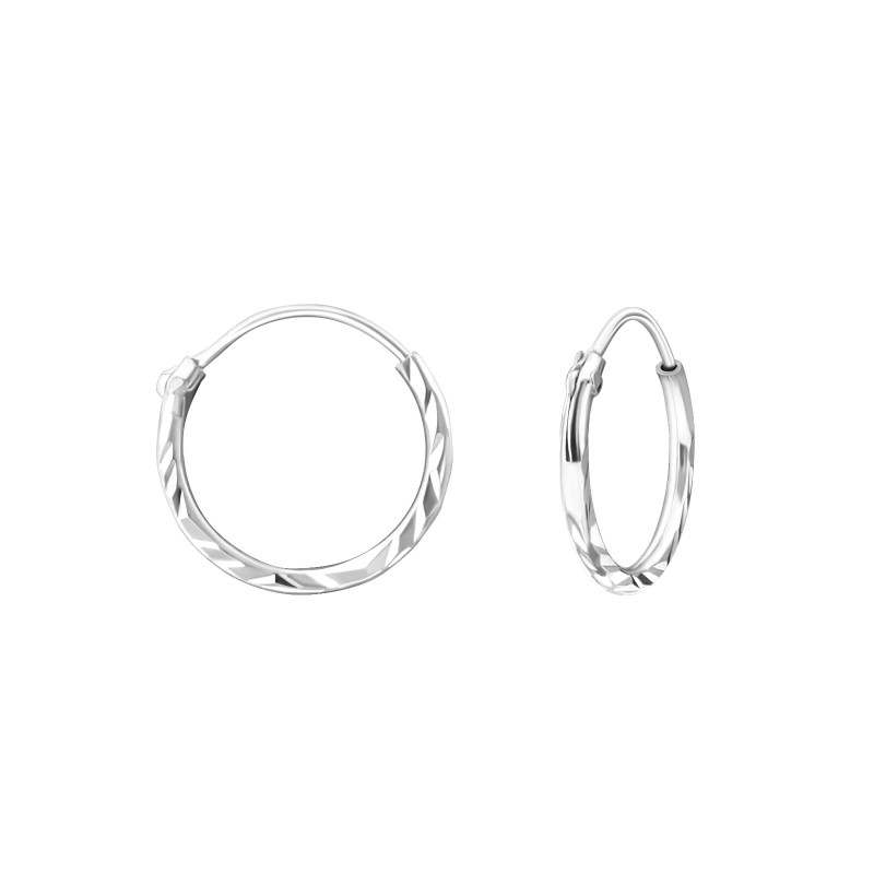 1 mm x 12 mm rovátkás ezüst alap karika fülbevaló