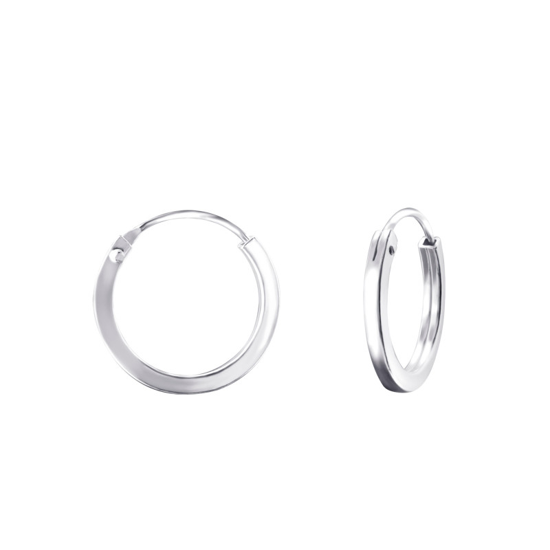 Alap ezüst karika fülbevaló - 14 mm
